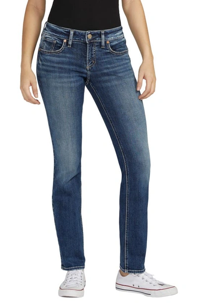 Silver Jeans Co. Britt Curvy Fit Low Rise Straight Leg Jeans In Indigo