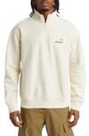 Carhartt Off-white Half Zip American Script Sweatshirt In Beige