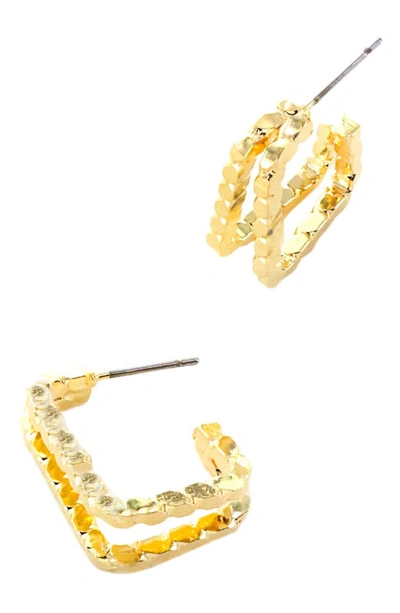 Panacea Small Rectangle Hoop Earrings In Gold