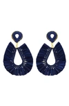 PANACEA PANACEA RAFFIA TEARDROP EARRINGS