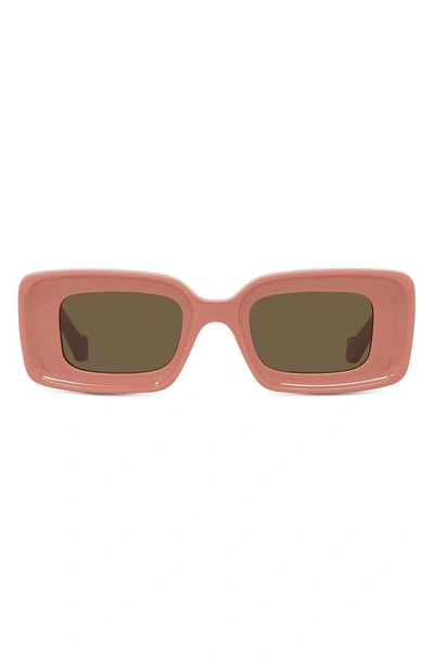 Loewe Anagram Beveled Acetate Rectangle Sunglasses In Pink