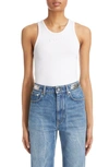 Rabanne Logo Jacquard Cotton Racerback Tank In White