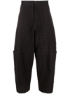 SAGE NATION BROWN MALAY GINGHAM CHECK-PRINT TROUSERS