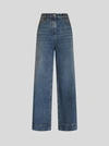 Etro Women Jeans With Embroidered Pegasus In Navy Blue