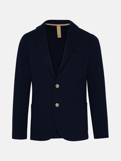 Eleventy Navy Cotton Blend Blazer Jacket In Blue