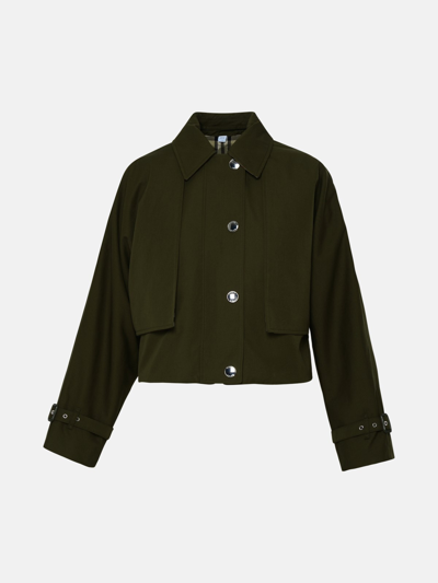 Burberry Tropical Gabardine Persimmon Jacket In Green