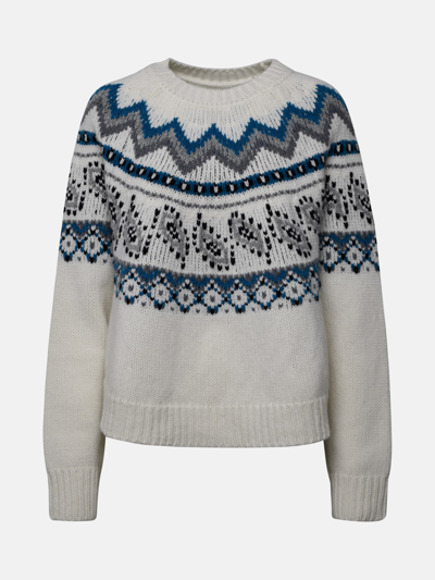 Alanui Virgin Wool Ivory Sweater In White