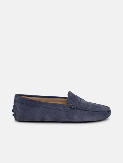 Tod's Light Blue Suede Loafers