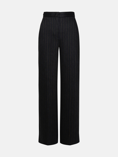 Max Mara Gray Wool Rea Pants In Grey