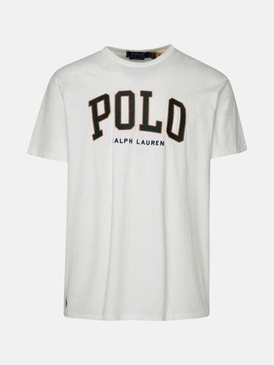 Polo Ralph Lauren White Cotton T-shirt In Cream