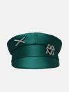 RUSLAN BAGINSKIY BAKER BOY HAT IN GREEN POLYESTER