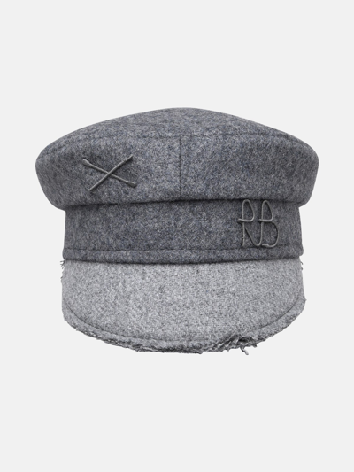 Ruslan Baginskiy Kids' Baker Boy Grey Wool Blend Hat