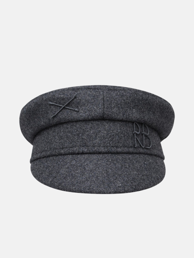 Ruslan Baginskiy Kids' Baker Boy Grey Wool Blend Hat