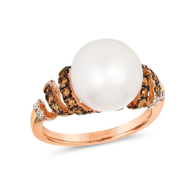 Le Vian Ladies Wisdon Pearls Rings Set In 14k Strawberry Gold In Rose Gold-tone