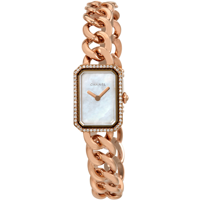 Pre-owned Chanel Premiere Ladies Quartz Watch H4411 In Beige / Gold / Gold Tone / Mother Of Pearl / White