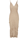 Totême Twist-strap Crinkled-silk Maxi Dress In Neutrals
