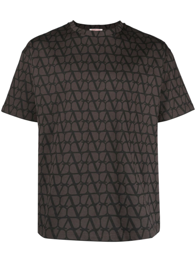 Valentino Toile Iconographe Print T-shirt In Brown