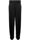 Giorgio Armani Pleat-detail Wide-leg Silk Trousers In Black