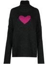 Zadig & Voltaire Alma We Heart Turtleneck Merino Wool Sweater In Grey