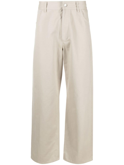 There Was One Wide-leg Gabardine Trousers In Neutrals