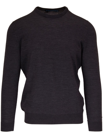 Kiton Round-neck Wool Jumper In Grey