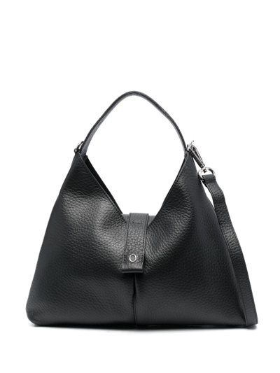 Orciani Vita Soft Leather Shoulder Bag In Black