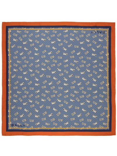 Bally Graphic-print Silk Scarf In Blue