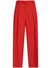 Marni Pressed-crease Tapered Trousers In Red