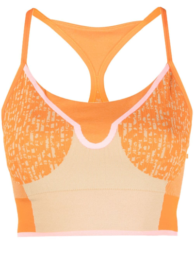 Adidas By Stella Mccartney Truestrength Seamless Sports Bra In Orange