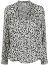 Zadig & Voltaire Tink Floral-print Blouse In Blue