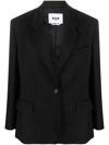 Msgm Single-breasted Wool Blazer In Black