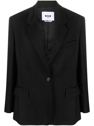 MSGM NOTCHED-LAPELS SINGLE-BREASTED BLAZER