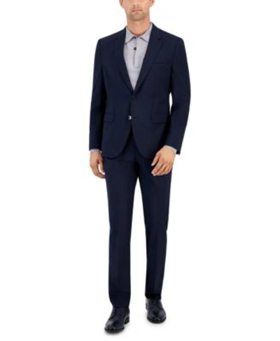 Hugo Boss Mens Modern Fit Wool Suit In Navy