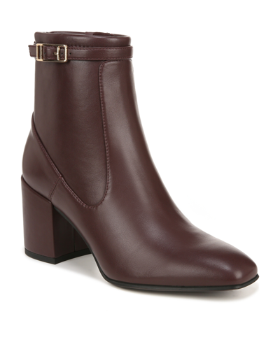 Franco Sarto Tribute Booties In Cordovan Brown Faux Leather