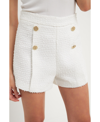 Endless Rose Women's Tweed Double Button Shorts In White