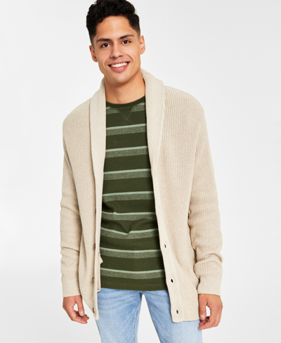 Sun + Stone Men's Alvin Cardigan Sweater, Created For Macy's In Maple Heather