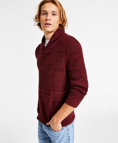 Sun + Stone Men's Shawl-collar Sweater, Created For Macy's In Burnt Red