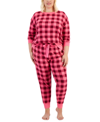 JENNI PLUS SIZE 2-PC. PRINTED SUPERSOFT PACKAGED PAJAMA SET, CREATED FOR MACY'S
