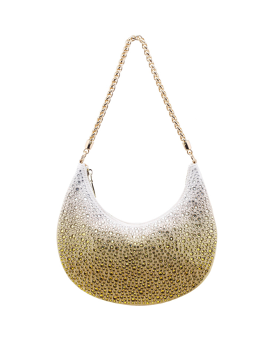 Nina Crystal Ombre Satin Hobo In Gold Ombre
