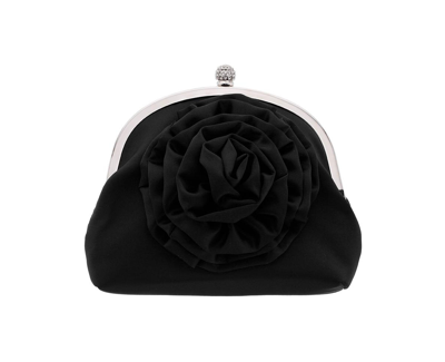 Nina Flower Embellished Frame Crossbody Clutch In Black