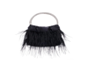 NINA CRYSTAL HANDLE FEATHER POUCH