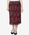 ALFRED DUNNER PETITE MULBERRY STREET CASUAL MIDI PAISLEY SKIRT