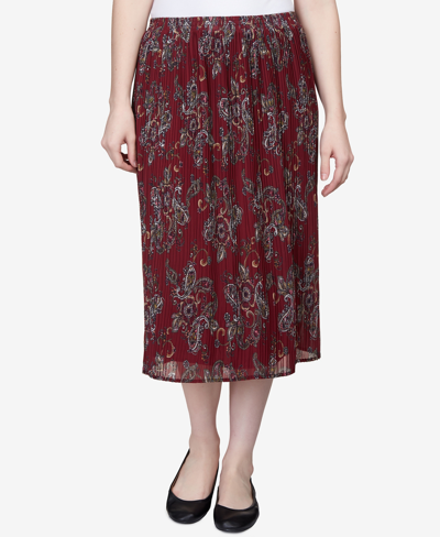 Alfred Dunner Plus Size Mulberry Street Casual Midi Paisley Skirt