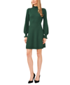 Cece Women's Long Sleeve Smock Cuff Mock Neck Sweater Dress In Alpine Green