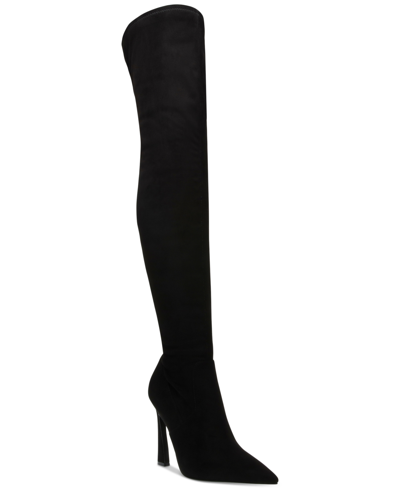 Steve Madden Women's Laddy Pointed-toe Over-the-knee Dress Boots In Black