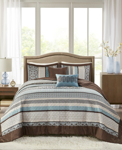 Madison Park Princeton 5-pc. Bedspread Set, Queen In Blue
