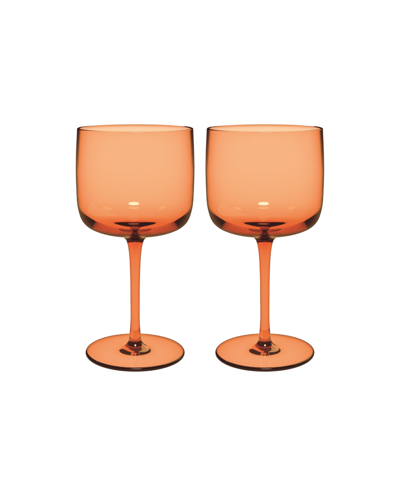 Villeroy & Boch Like Wine Glasses, Set Of 2 In Apricot