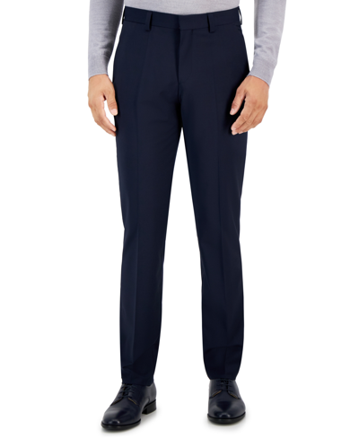 Hugo By  Boss Men's Modern-fit Solid Wool-blend Suit Trousers In Navy