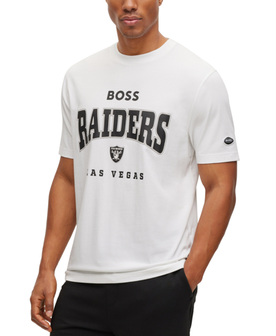 Hugo Boss Boss By  By  X Nfl Men's T-shirt Collection In Las Vegas Raiders - White