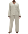 Gap Body Women's 2-pc. Notched-collar Long-sleeve Pajamas Set In Grey